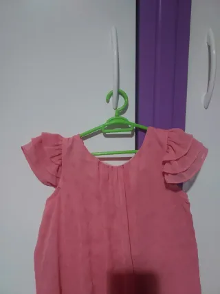 Vestido rosa con volantes 5 años