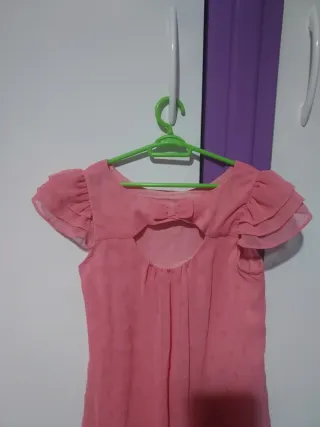 Vestido rosa con volantes 5 años