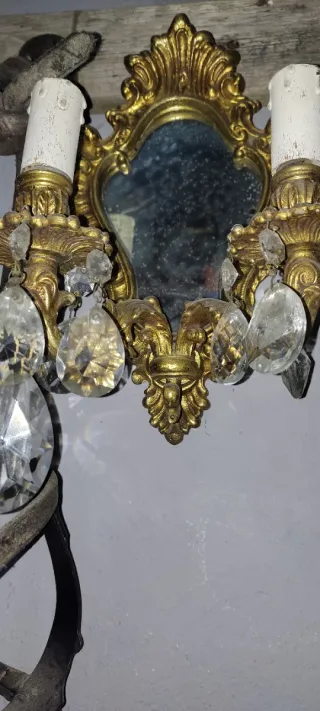 Aplique pared bronce italiano antiguo