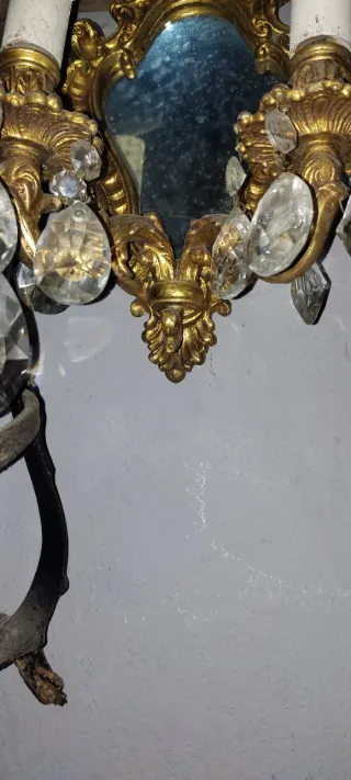 Aplique pared bronce italiano antiguo