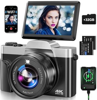 Cámara Digital 4K WiFi 64MP Autofoco Zoom 16x