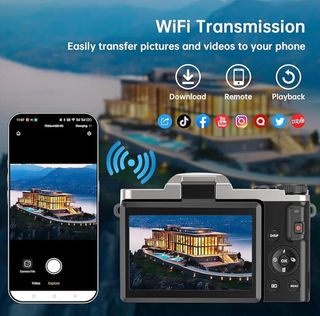 Cámara Digital 4K WiFi 64MP Autofoco Zoom 16x