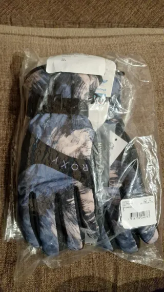 Guantes Roxy Talla S estampado azul