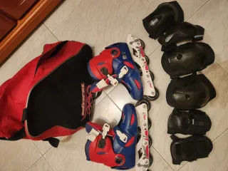 Patines en línea 2 pares T34-36 y T36 + proteccion