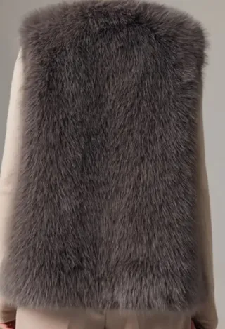 Chaleco de pelo gris