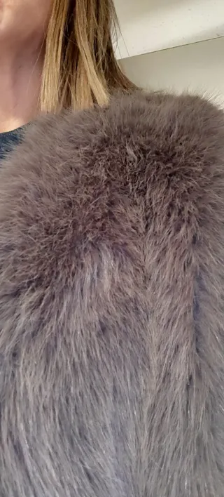 Chaleco de pelo gris