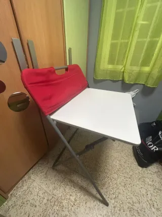 Escritorio Plegable Rojo y Blanco