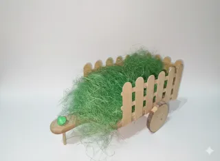 Carro de madera decorativo