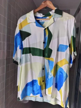 Camisa Zara Estampada Multicolor Hombre