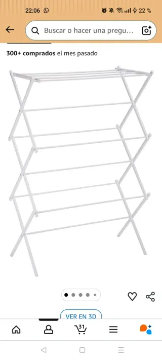 Tendedero Plegable Blanco Como nuevo, muy poco uso