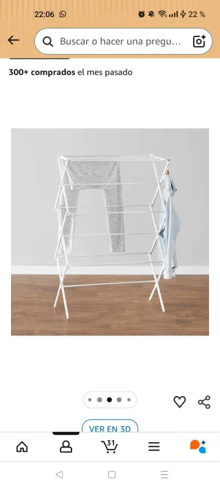 Tendedero Plegable Blanco Como nuevo, muy poco uso