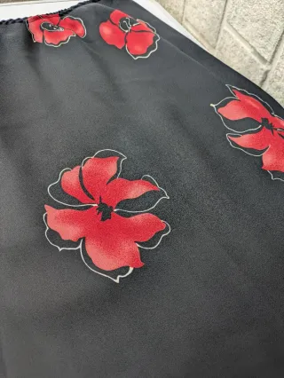 Falda midi vintage estampada flores talla 50