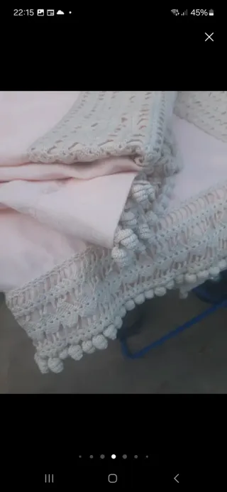 2 Colchas Vintage Beige y Rosa