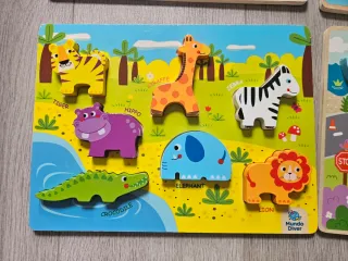 Lote 4 Puzzles Madera Infantiles