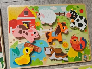 Lote 4 Puzzles Madera Infantiles