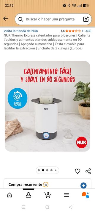 Calentador Biberones NUK Thermo Express