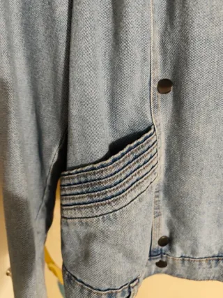 Cazadora tejana cruzada azul