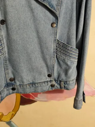 Cazadora tejana cruzada azul