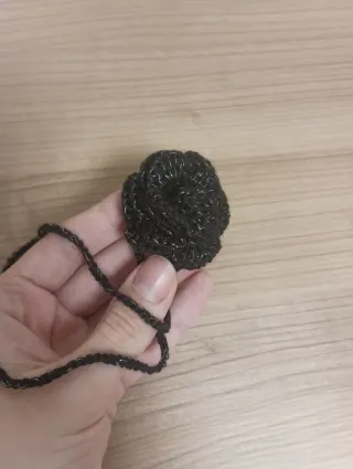 Collar Choker Flor Crochet Negro