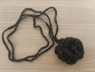 Collar Choker Flor Crochet Negro