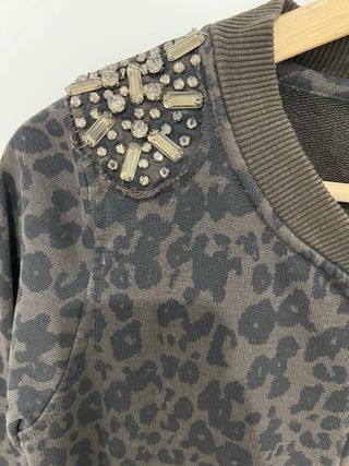 Chaqueta algodón Pepe Jeans marrón leopardo XS