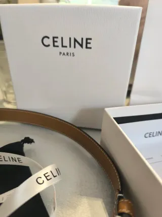 Cinturone Celine Paris Marrone 75cm