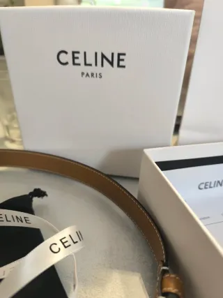 Cinturone Celine Paris Marrone 75cm