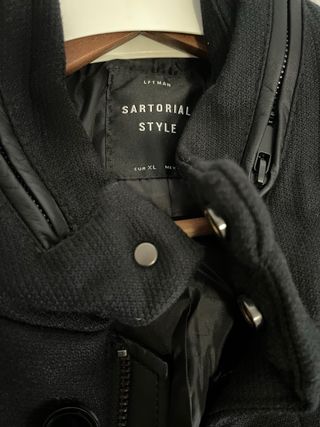 Abrigo Lefties Negro Hombre Talla XL