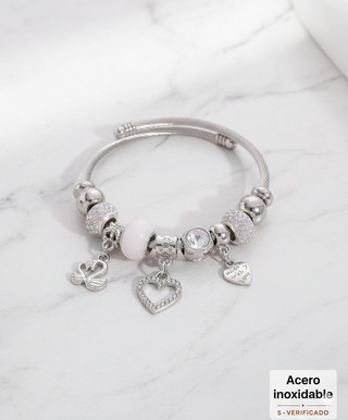 Pulsera Pandora Style Acero Inoxidable - Dijes