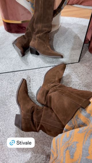 Stivali Divine Follie vera pelle testa di moro