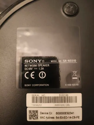 Altavoz Inalámbrico Sony SA-NS510 Negro