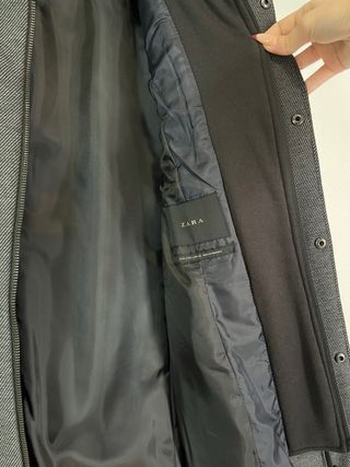 Abrigo Zara Gris Hombre