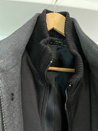 Abrigo Zara Gris Hombre