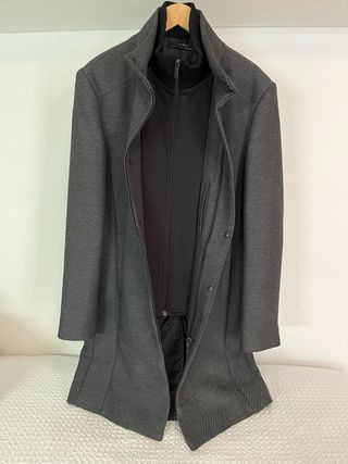 Abrigo Zara Gris Hombre