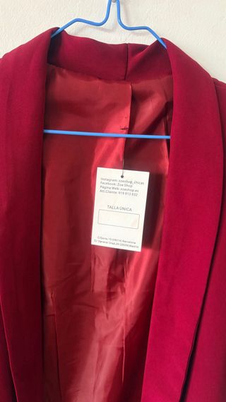 Blazer Rojo Zoe Shop Talla Única Nuevo