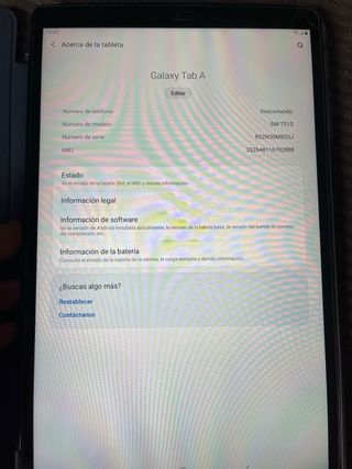 Tablet samsung galaxy tab A