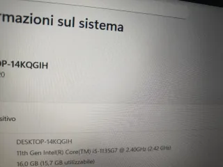 Portatile Dell vostro i7 16gb RAM ssd 516gb 15.6"