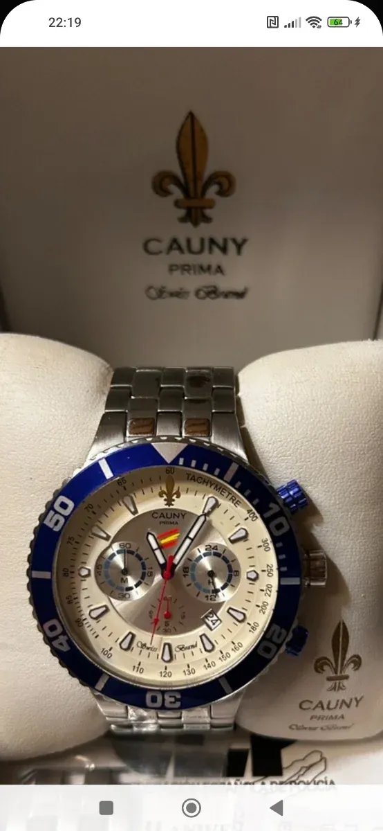 Reloj CAUNY PRIMA Cronógrafo Acero Inoxidable