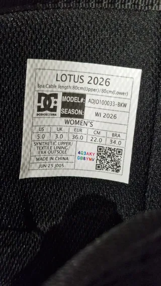 Botas snowboard mujer DC Lotus 2026 talla 36
