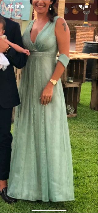 Vestido de fiesta verde