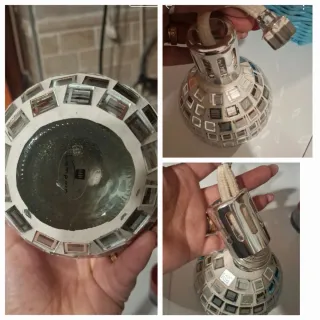 Lampada Lampair Vetro Mosaico Argento