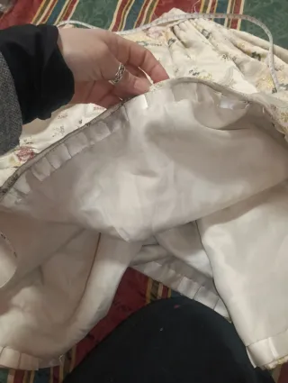 Falda fallera niña beige floral