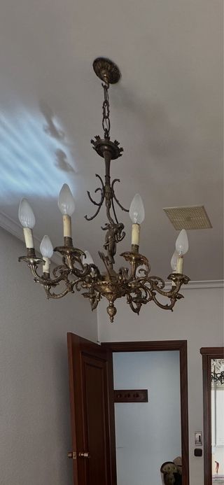 Lámpara de techo vintage metal y cristal