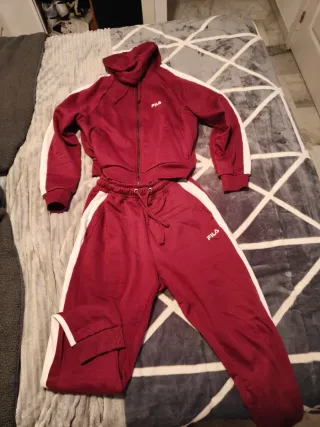 Conjunto Chándal Fila burdeo/fucsia y Blanco