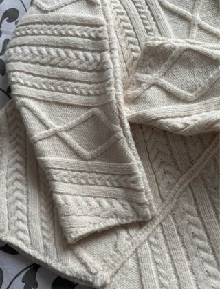 Jersey de punto beige mujer