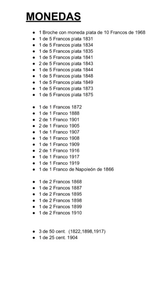 Monedas antiguas de plata - Francos