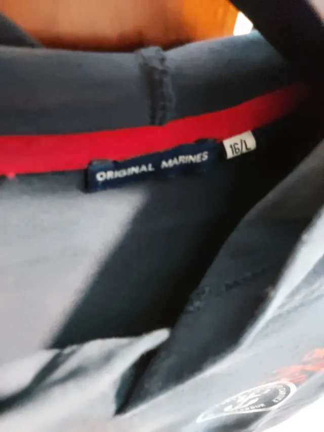 Felpa original marines blu con cappuccio uomo 16aa