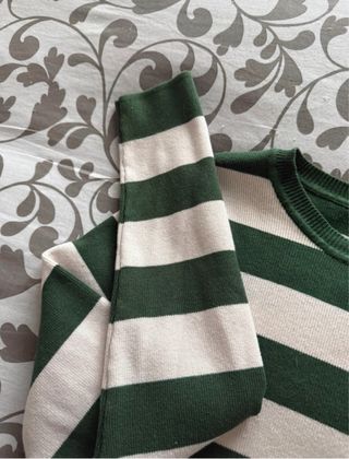 Jersey Zara Rayas Verde y Blanco
