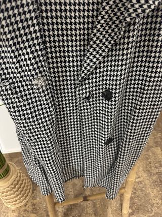 Chaleco largo estampado vichy