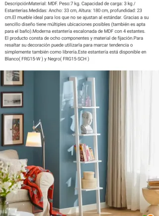 Estantería blanca de madera